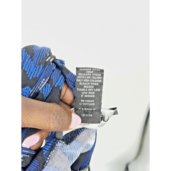 Lane Bryant Coastal Tribal Blue Maxi Dress Size 14/16 Vacation Coastal Resort - Picture 6 of 7